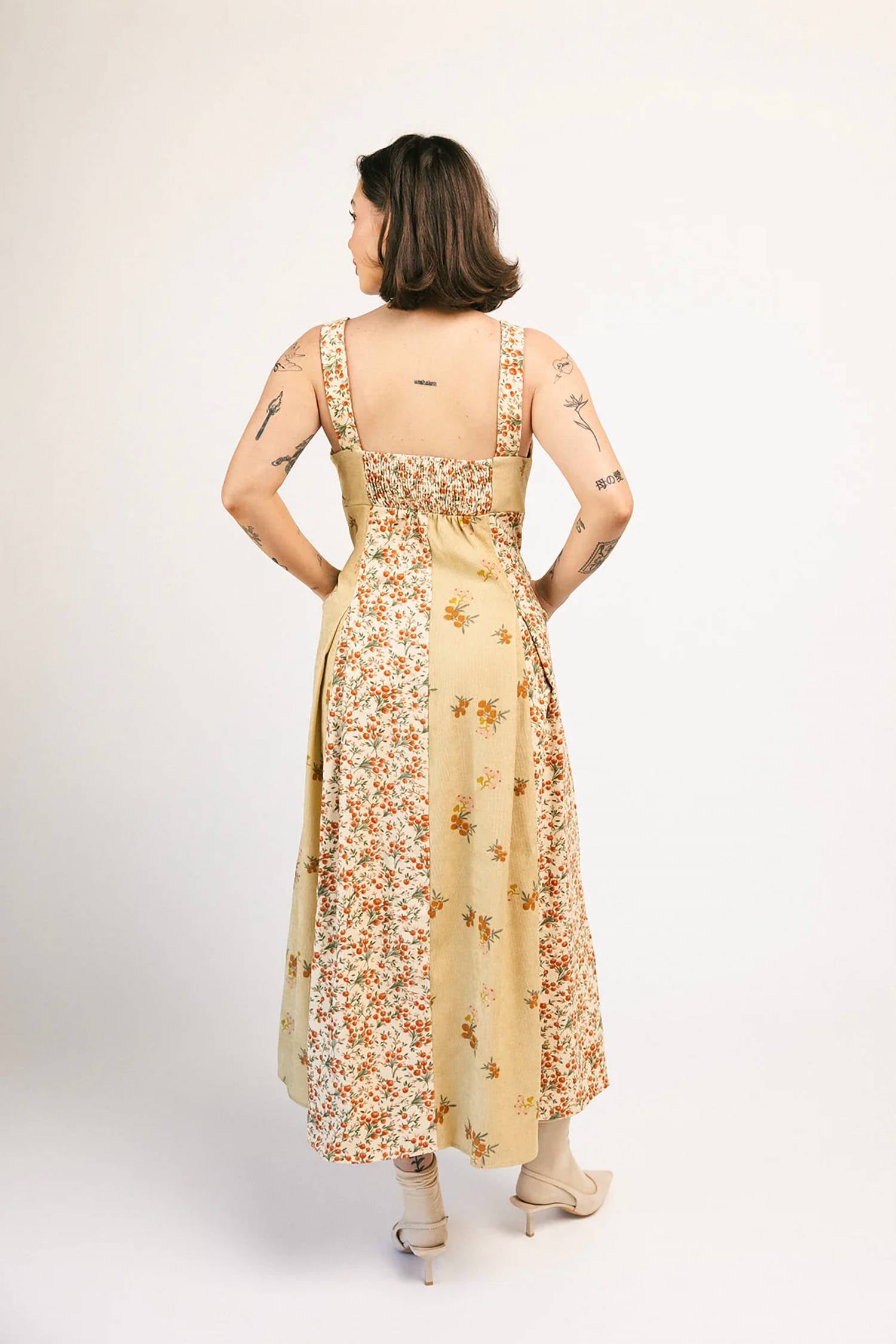 Heyson - Floral Corduroy Midi Dress