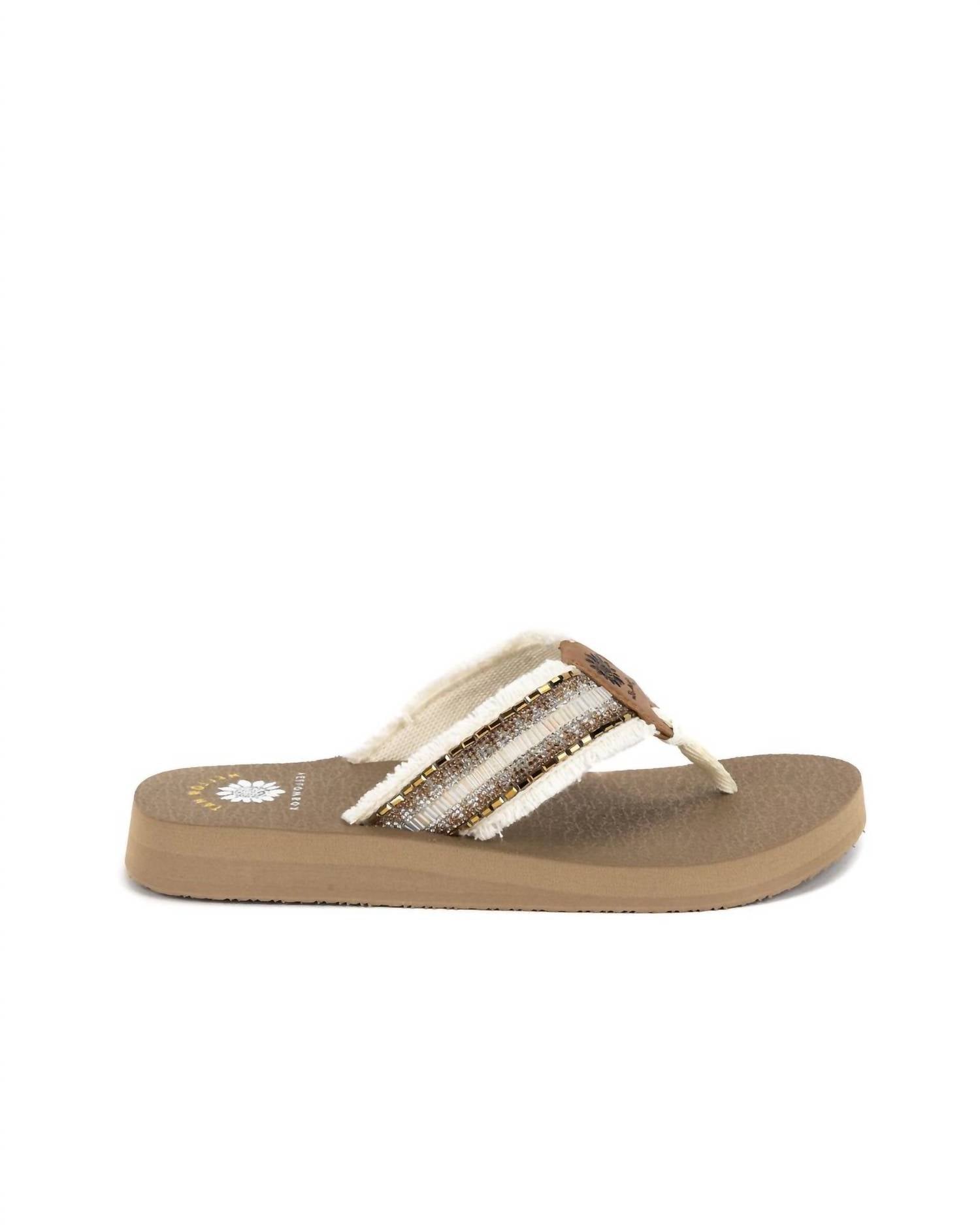 YELLOWBOX Women's Nassau Beaded Flip Flops in beige - women's sandal