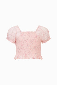 Loveshackfancy - Girl's Fabielle Luna Rosa Fleur Top