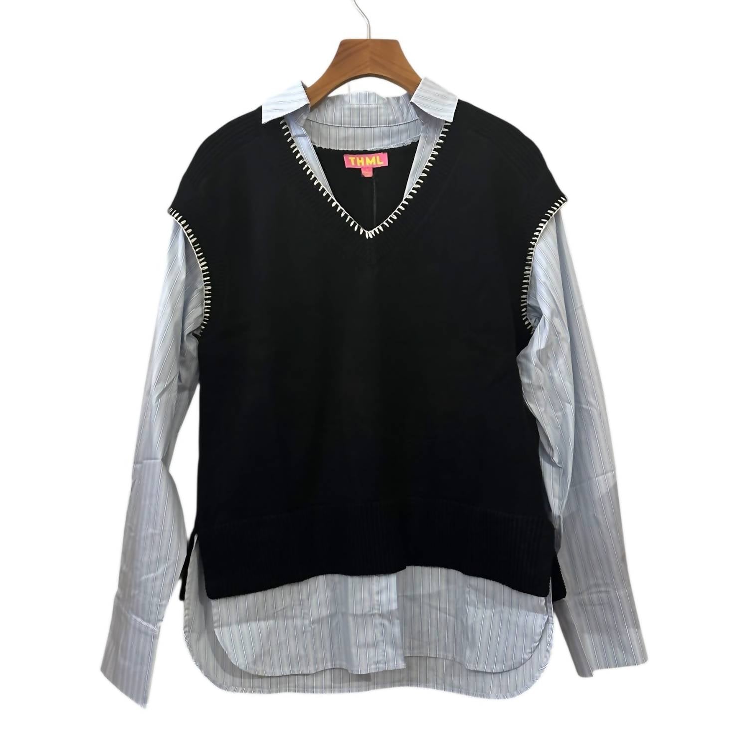 Thml - Women's Mixed Media Knit Top