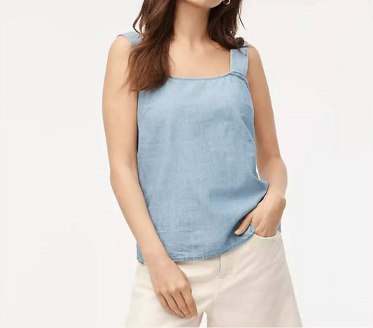 J.Crew - Linen-blend squareneck tank top