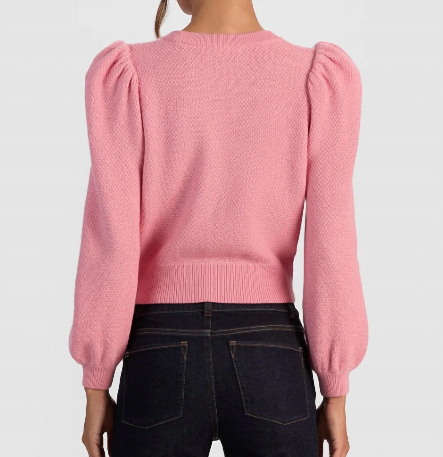 Alice + Olivia - Doris Bow Puff-sleeve Sweater