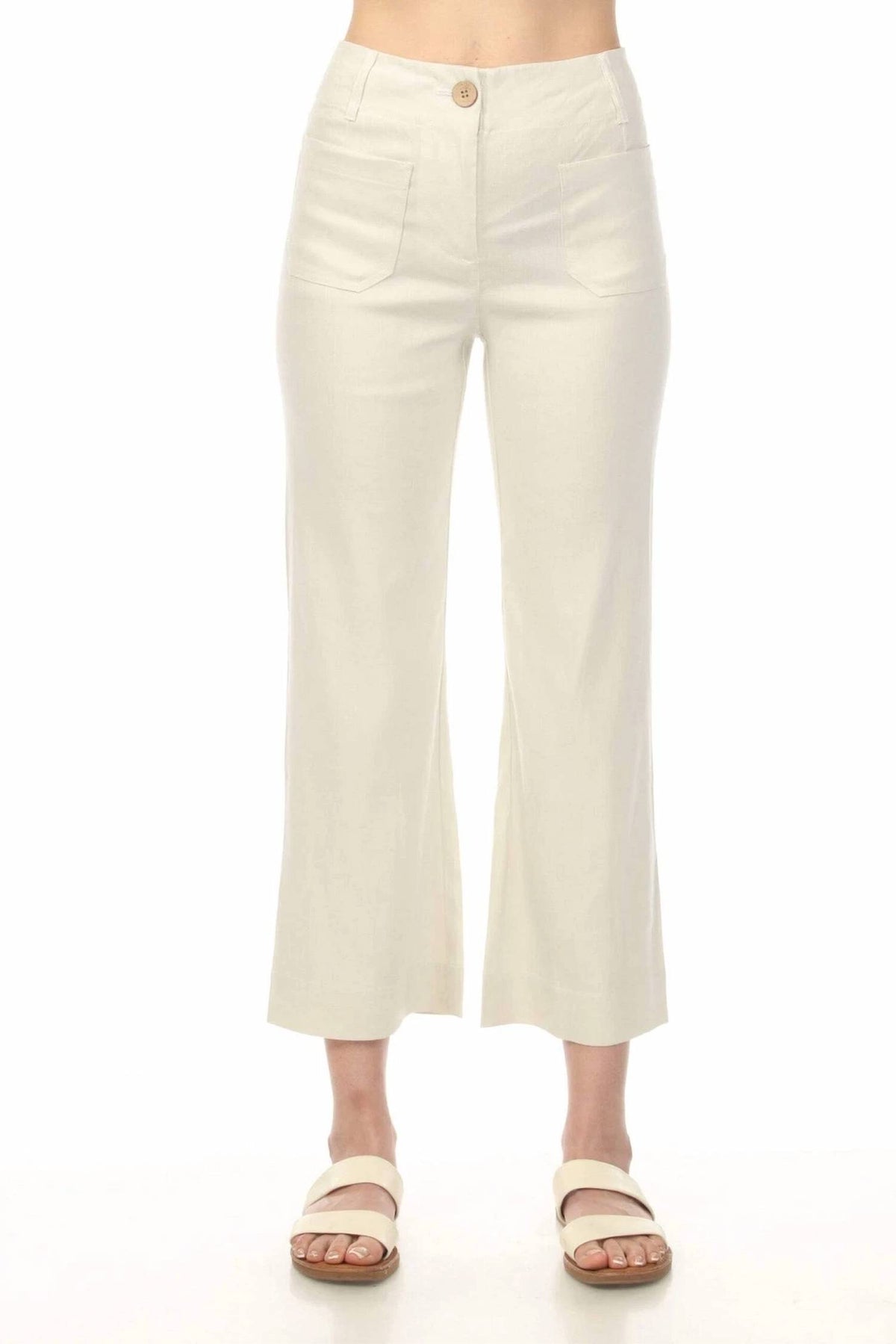 Charlie B - Stretch Linen Blend Cropped Pants