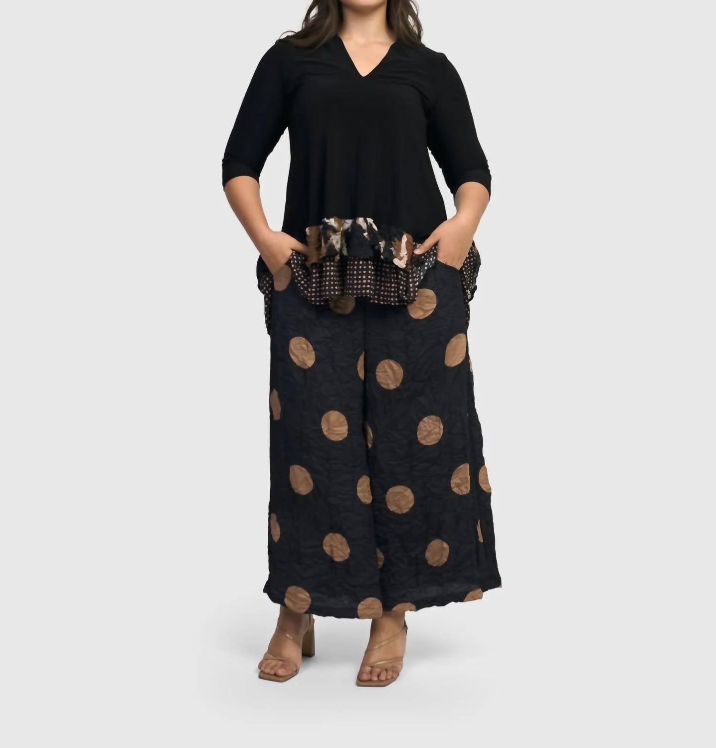 ALEMBIKA Doppio Wide Leg Pants in circles - women's pants - view 8