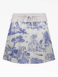 MOSCHINO Toile De Jouy Mini Skirt in gray blue - women's skirt - detail view