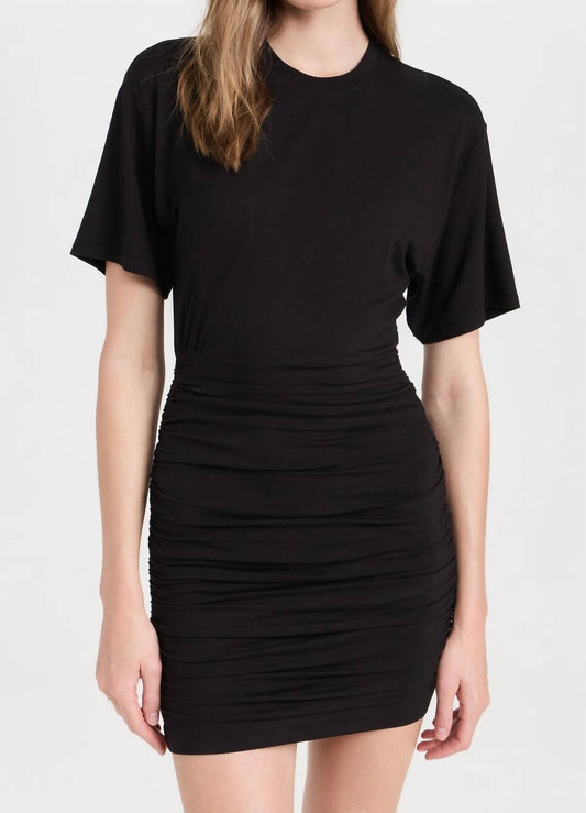 Atm - Matte Jersey Short Sleeve Ruched Mini Dress