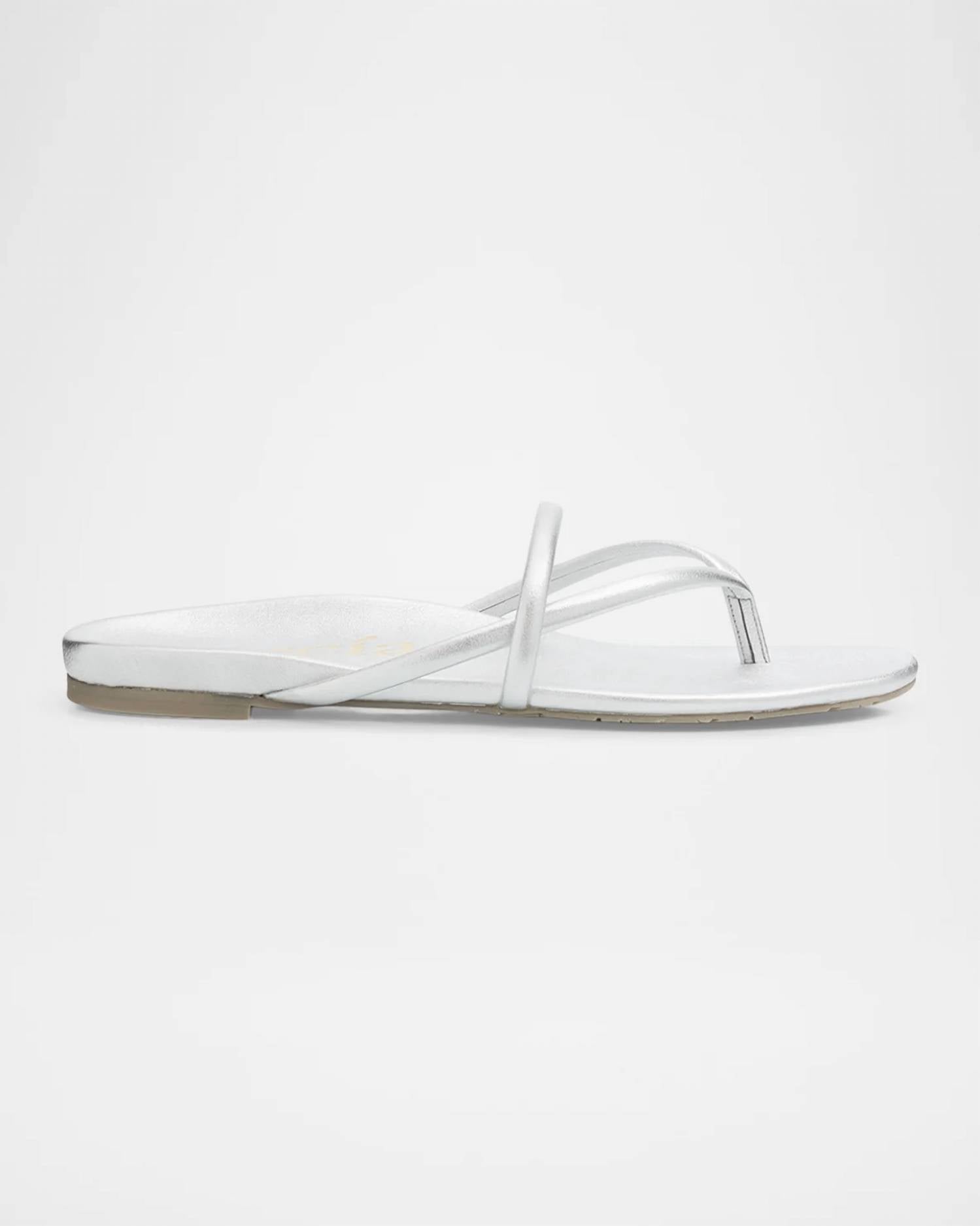 Pedro Garcia - Women's Belany Metallic Leather Flat Slide Sandals