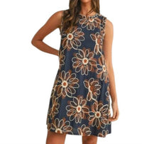 AnnieWear The Petal Dress in navy - women's dress