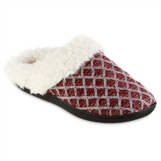 Isotoner - Women's Diamond Sweater Knit Hoodback Slipper