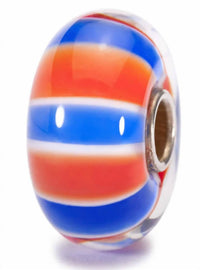 Trollbeads Women's Uk Colors Glass Bead Charm in blue orange - women's jewelry
