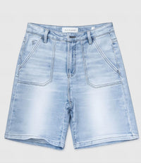 Risen - Women's Baylor High Rise Patch Pocket Cuffed Relaxed Shorts