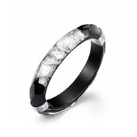 Gold & Honey - Women's Thin Leaf Faceted Lucite Hinge Bangle