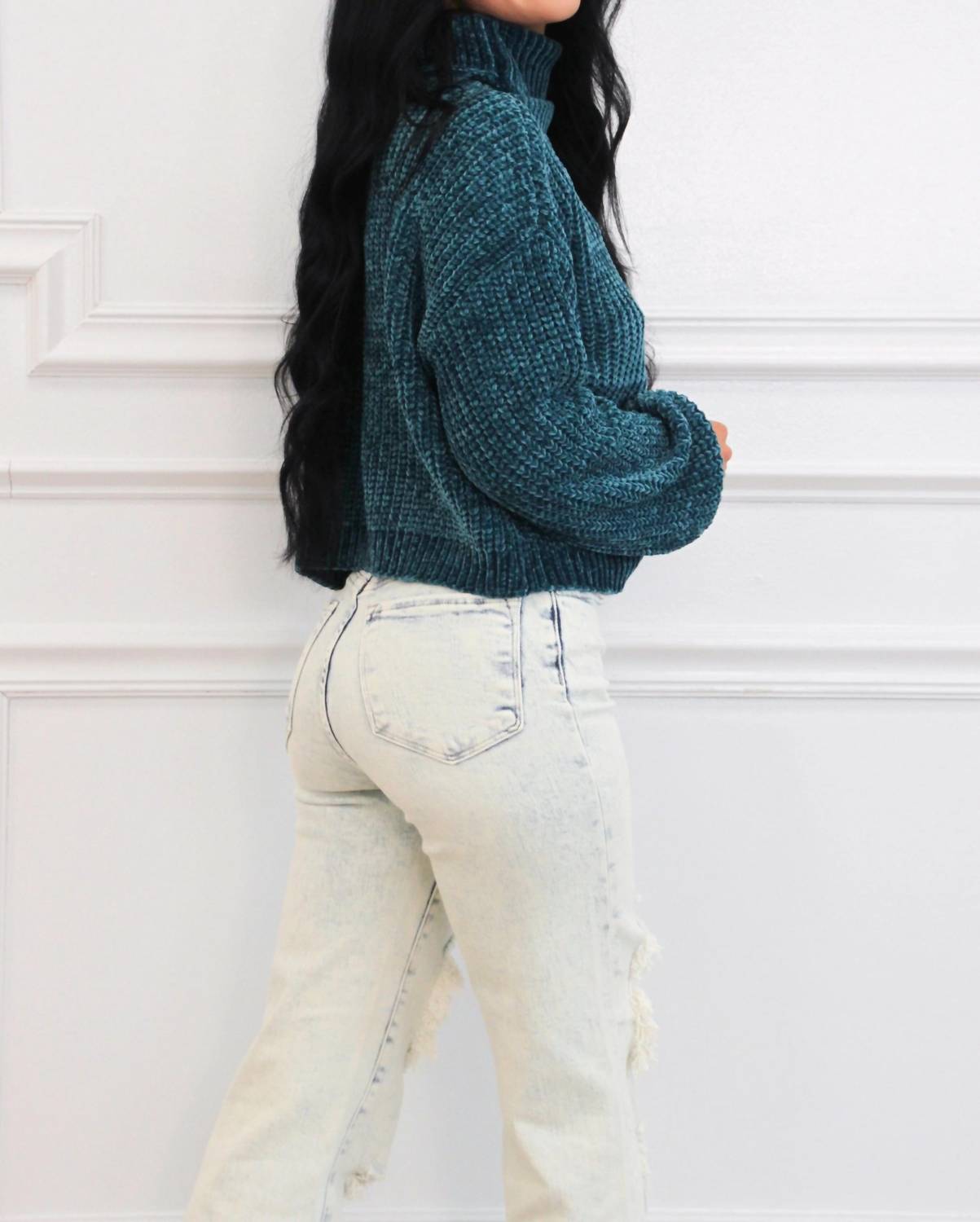Zenana - Winter Wishes Chenille Turtleneck Sweater