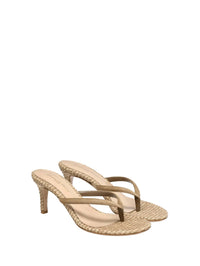 Gianvito Rossi - Women's Calypso Suede Raffia Heeled Thong Sandal