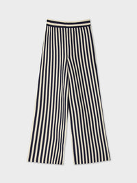 White + Warren - Superfine Cotton Stripe Wide Leg Pants