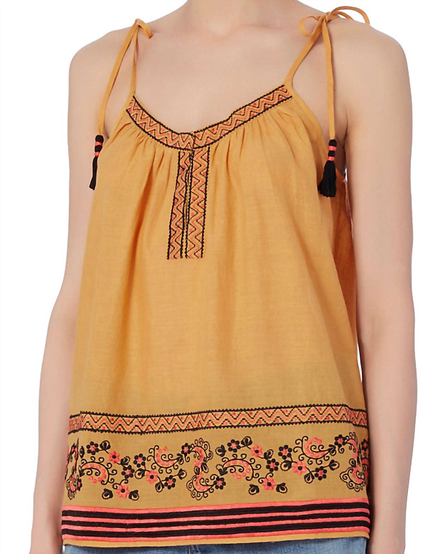 Love Sam - Women's Embroidered Cotton Tank Top