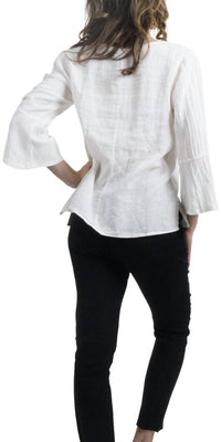Gigi Moda - Gianni Linen Scoop Neck Top