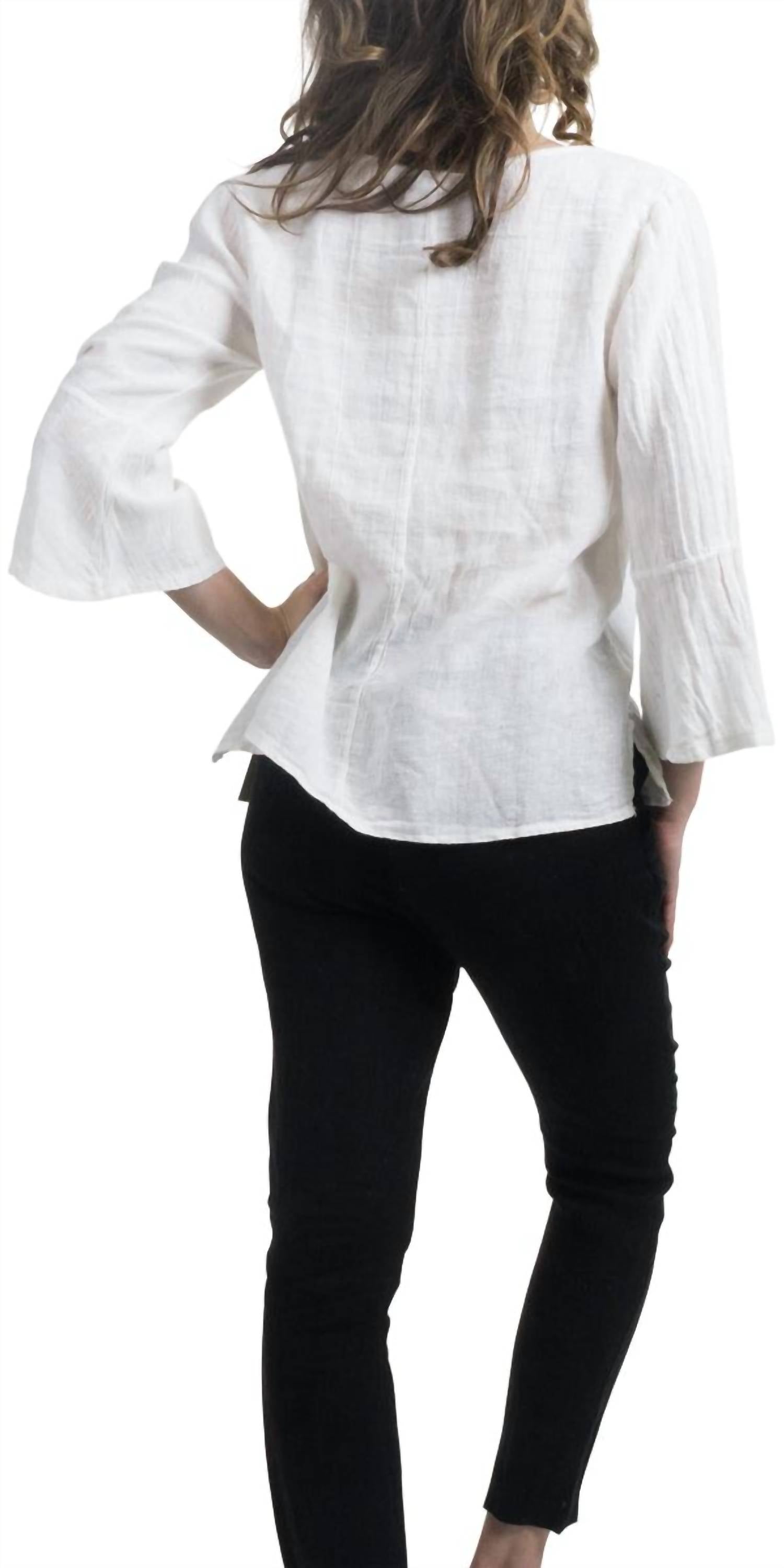 Gigi Moda - Gianni Linen Scoop Neck Top