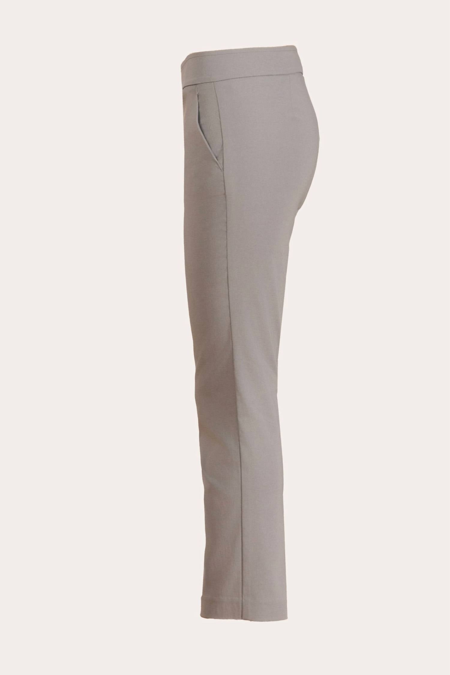 Avenue Montaigne Lulu Straight Cropped Pant in signature light grey - women's pants - view 4