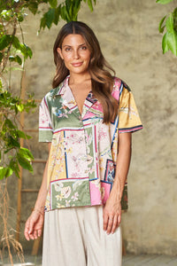 Paparazzi - Patchwork Print Button Front Shirt