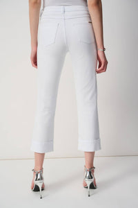 Joseph Ribkoff Slim Fit Cropped Jeans in white - women's jeans - detail view