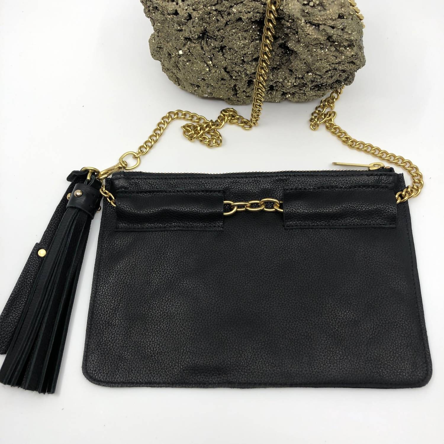 Bijourocks - Natural Brass Tassel Belt And Pouch Bag
