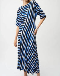 Joseph Ribkoff - Striped Midi Fit And Flare Dress