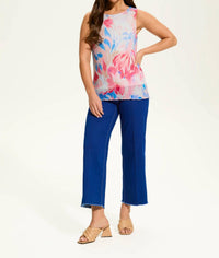 Fdj - Shannon Sleeveless Pleated Mesh Top
