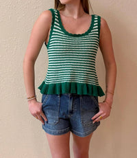 New In - Fiona Crochet Peplum Tank Top