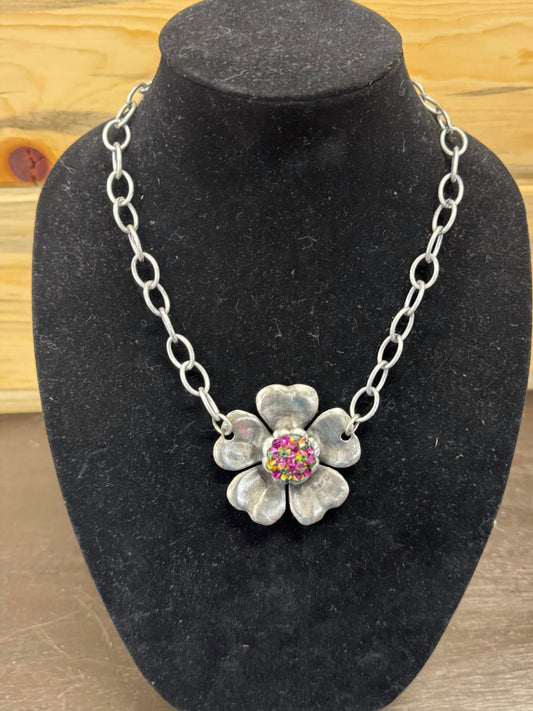 Art By Amy Labbe - Women's Flower Sparkle Necklace