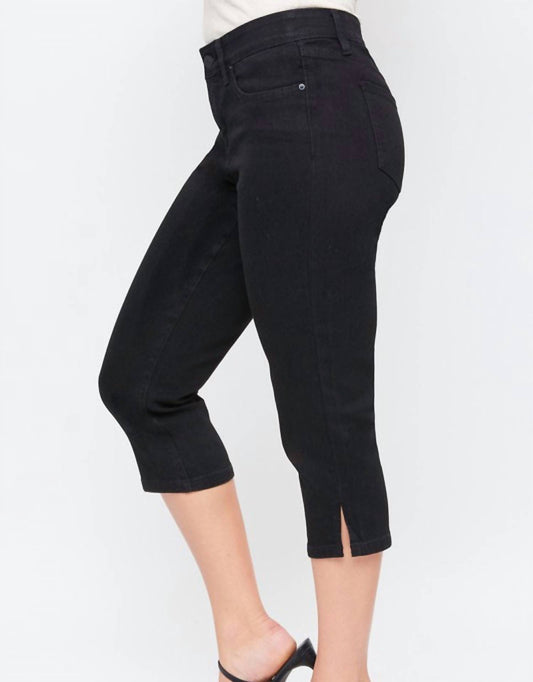 Ymi - Missy 5 Pocket Side Slit Hem Capri