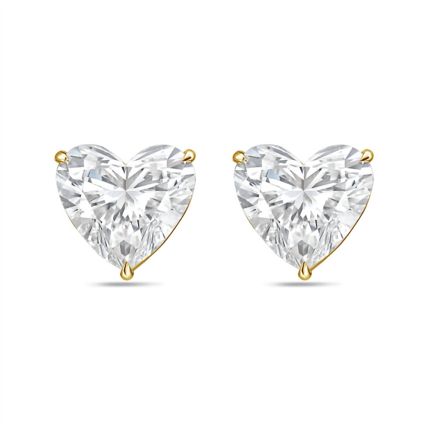 Diana M Jewels - Women's Heart Lab-grown Diamond Stud Earrings (2.00 Tcw) - Classic