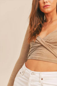 Mable - Slinky Front Twist Detail Crop Top