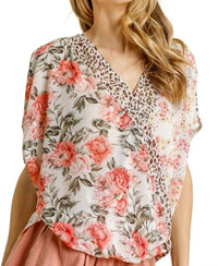 Umgee - Mixed Print Crossbody Top