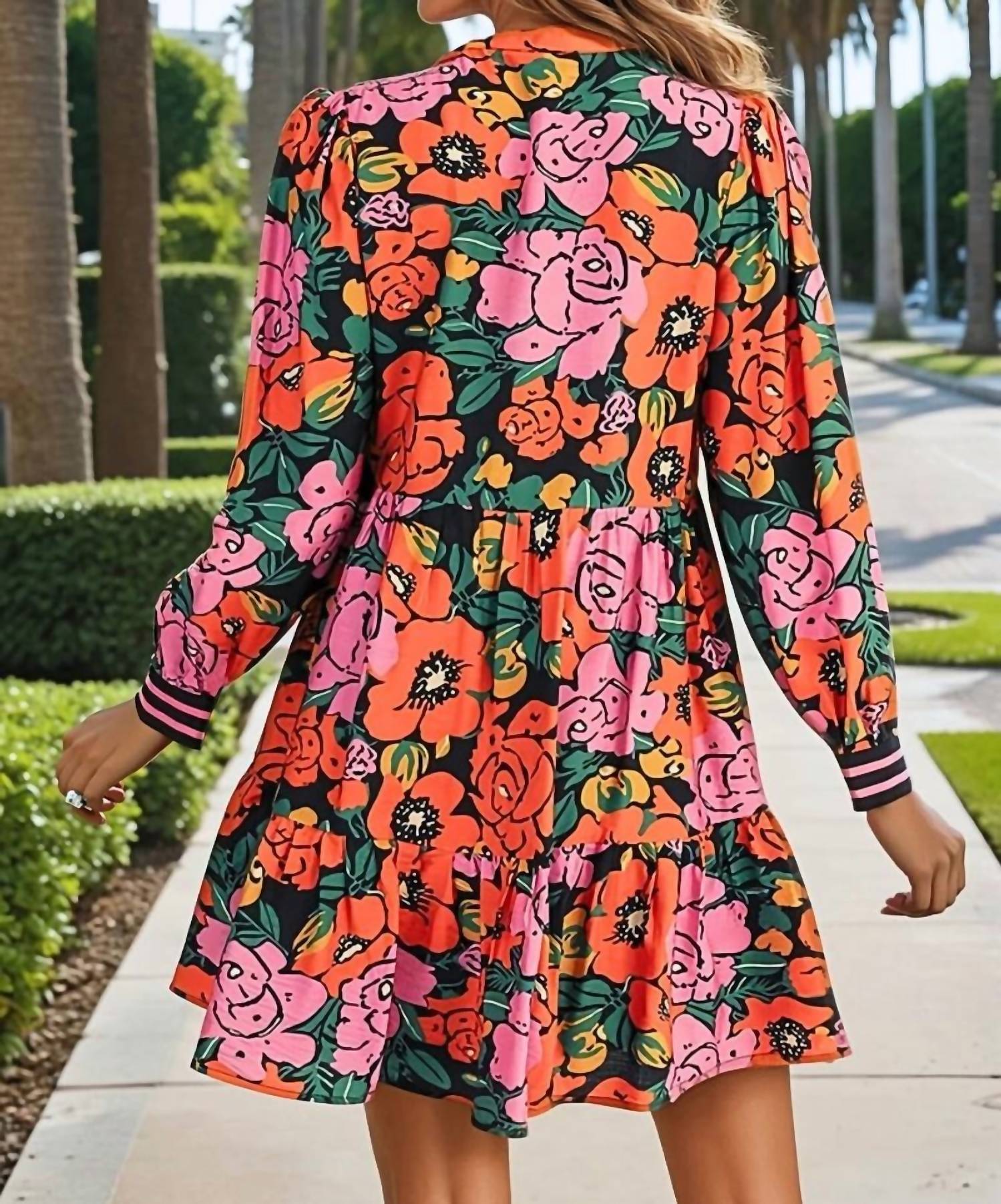 Jodifl - Regina Floral Babydoll Mini Dress