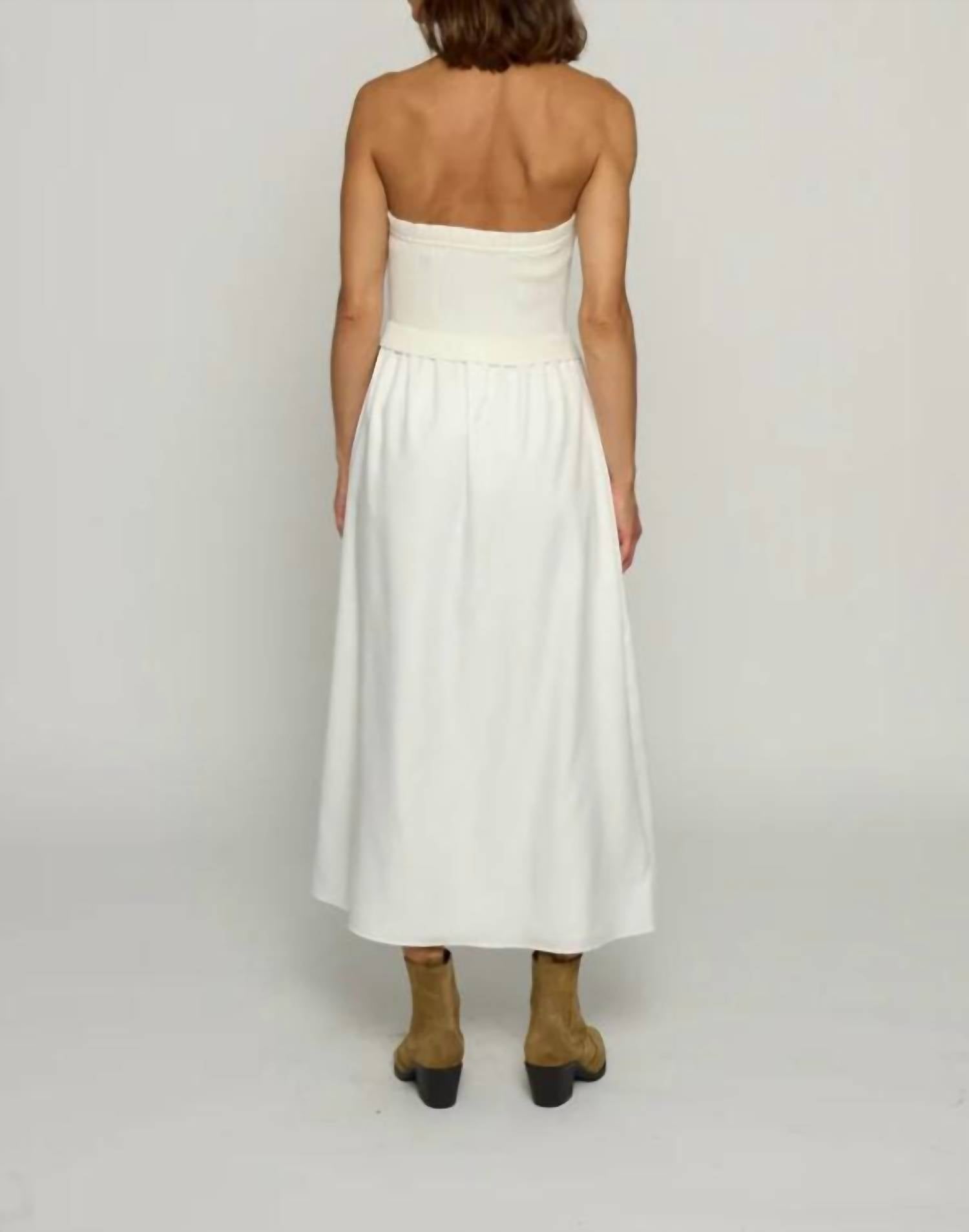 Central Park West - Strapless Tube Dress With Woven Maxi Skirt