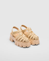 Prada - Women's Monolith Crochet Cage Sandals
