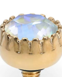 Qudo Women's London Topper 8mm in serene gray delight rosegold - women's jewelry - detail view