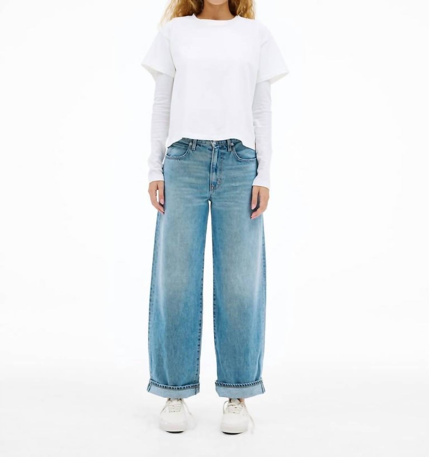 SLVRLAKE Noah Mid-rise Straight Leg Jeans in set me free - women's jeans