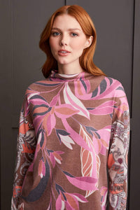 Tribal - Denise Drop Shoulder Funnel Neck Top