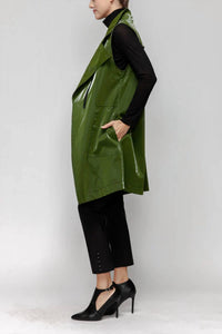 Ic Collection - High Neck Biker Long Vest