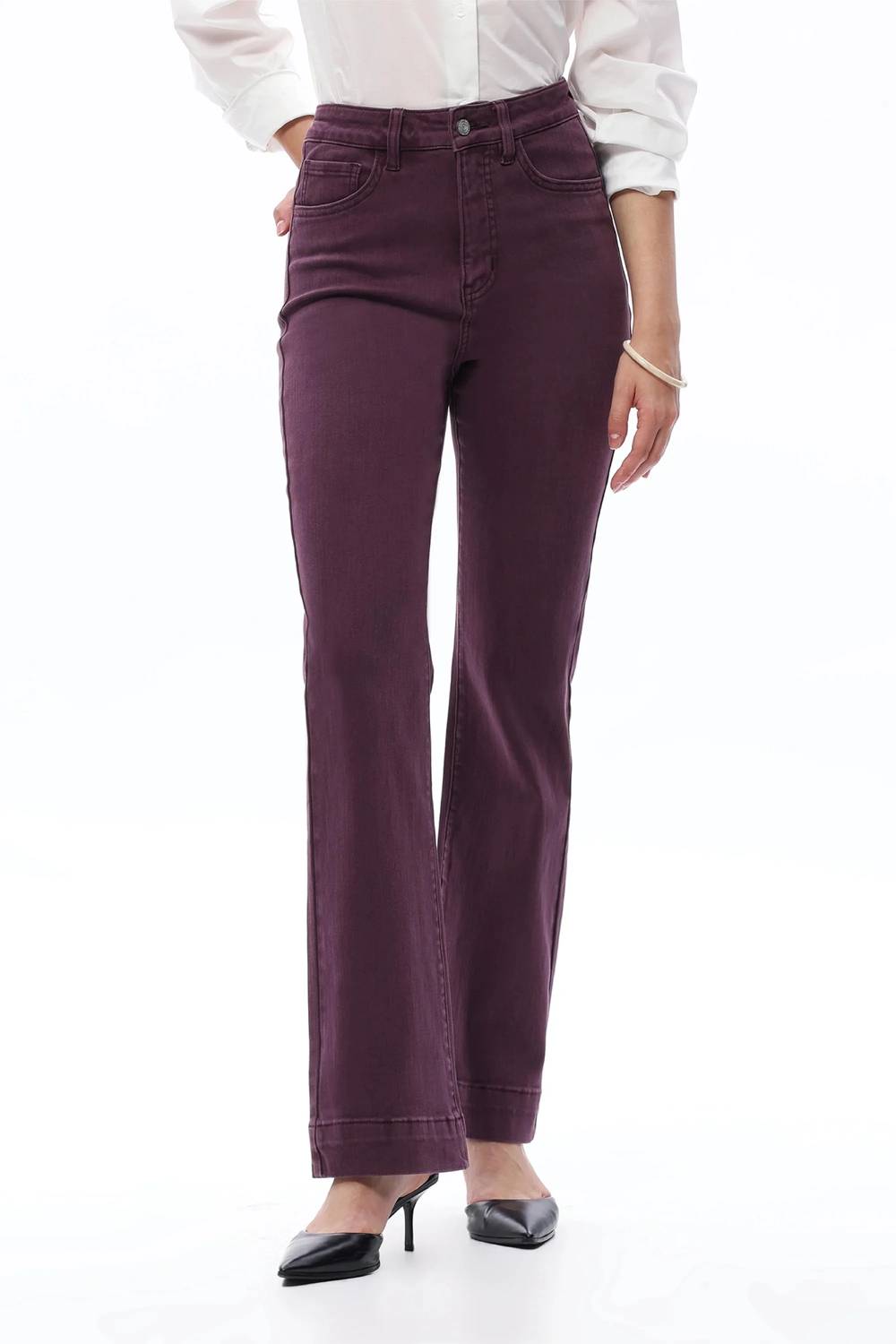 Bayeas High Rise Jeans in plum - women's jeans