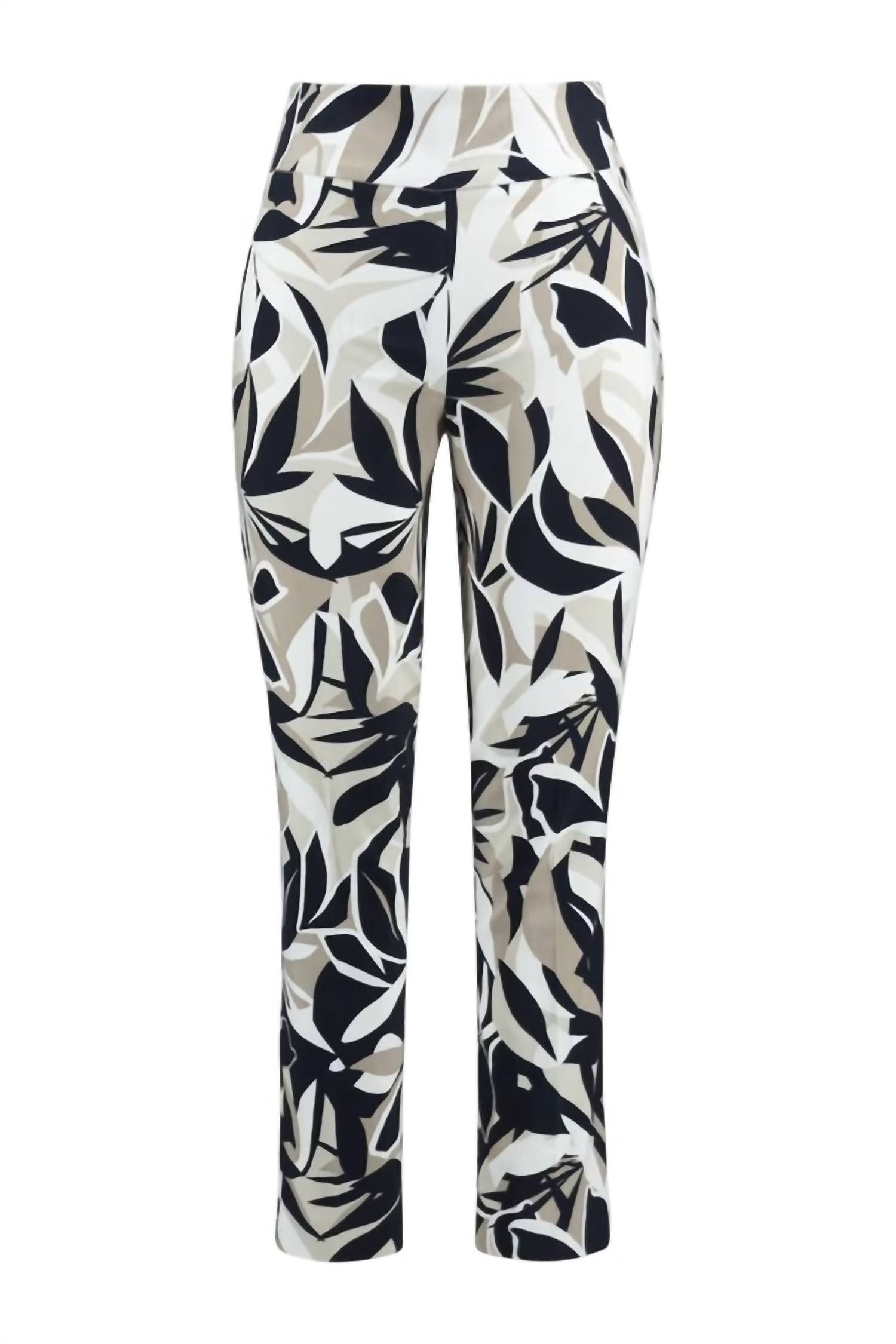 Joseph Ribkoff Tropical Print Slim Fit Pants in vanilla multi 1 - women's pants - view 5