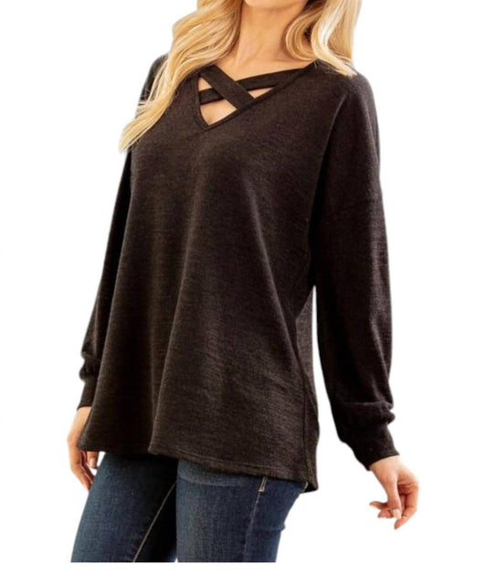 Heimish Usa - Criss Cross Long Sleeve Top