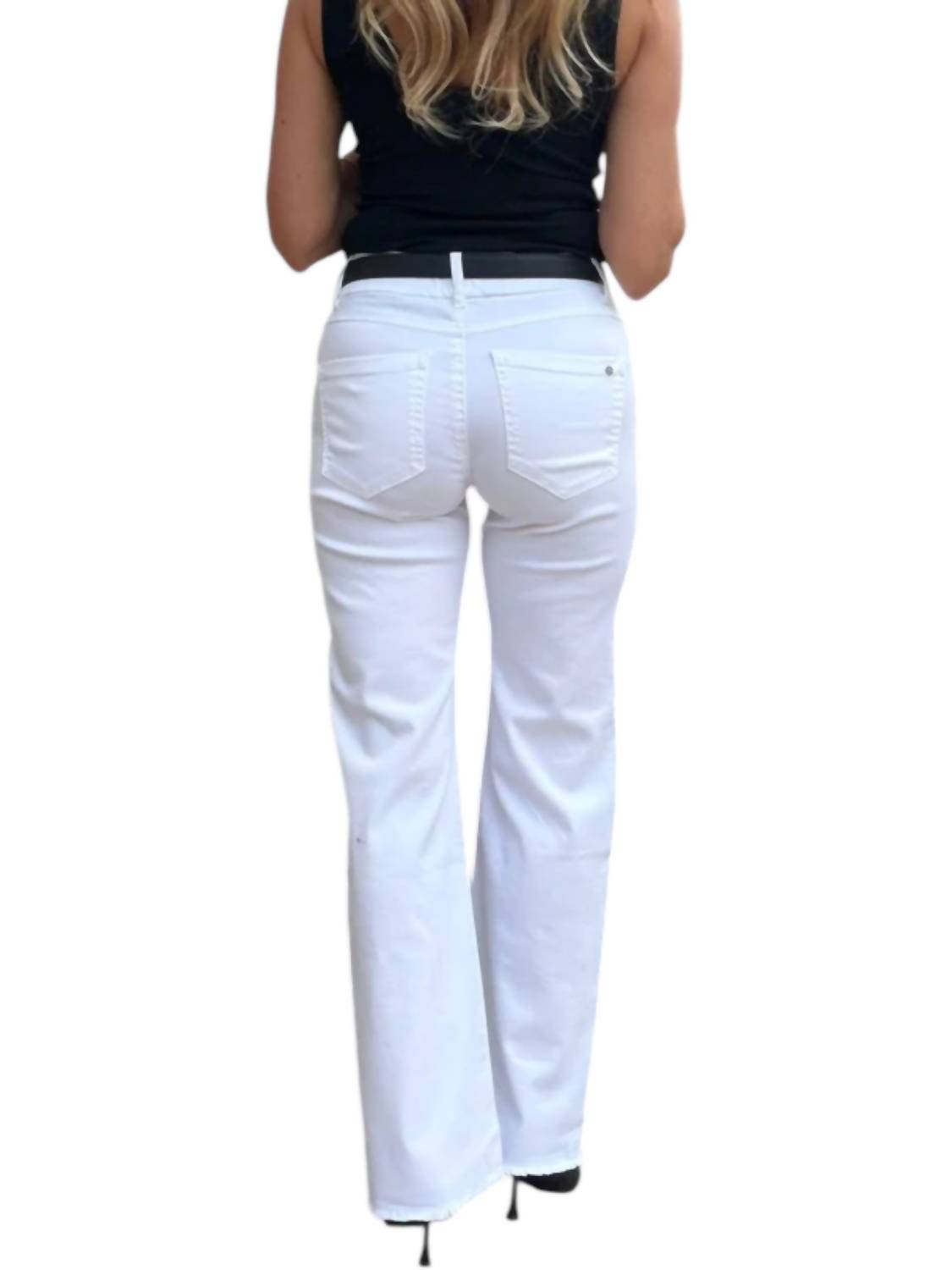 BEVY FLOG Amanda Jeans in white - women's jeans - detail view