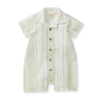 Burt'S Bees - Baby Boy's Pacific Stripe Romper