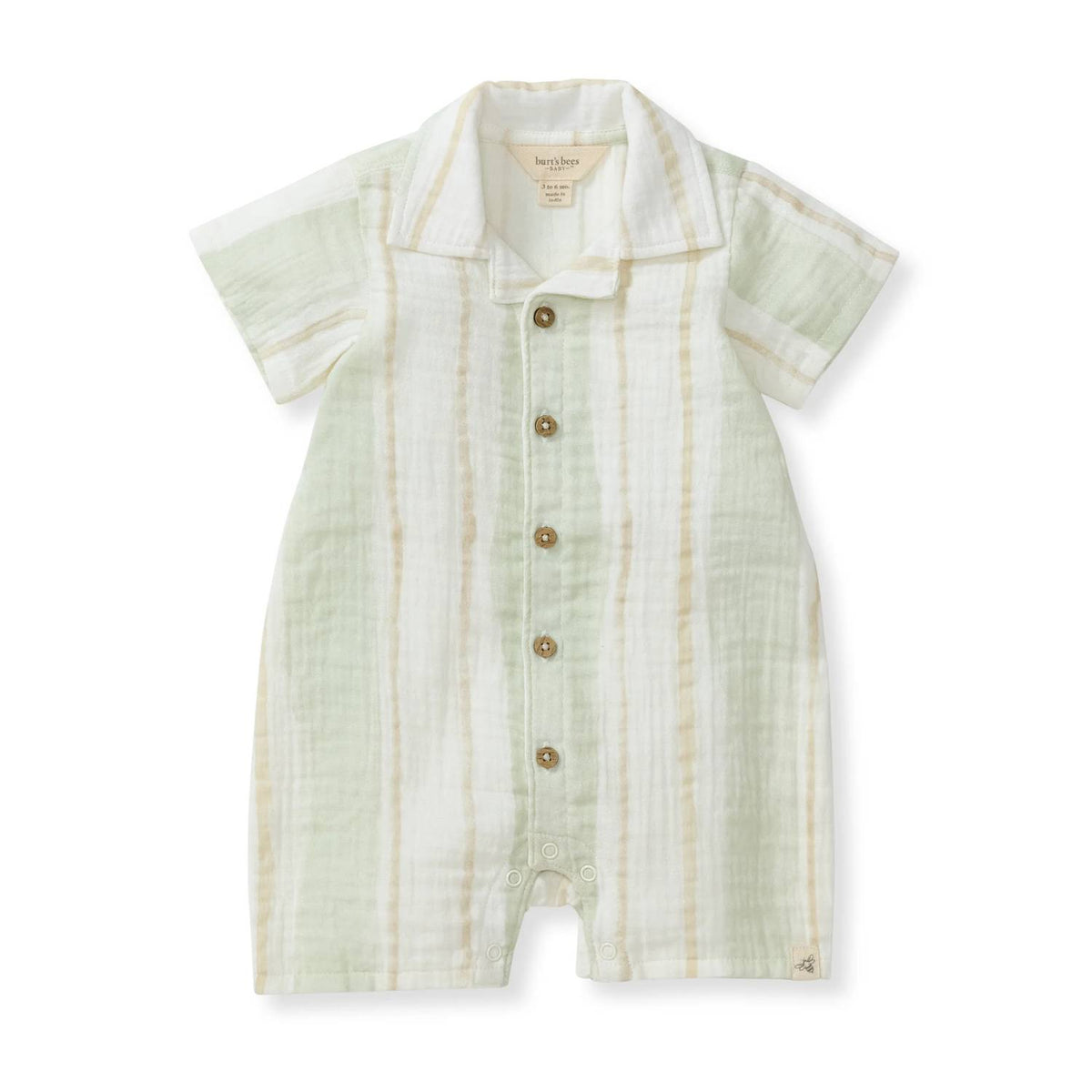 Burt'S Bees - Baby Boy's Pacific Stripe Romper