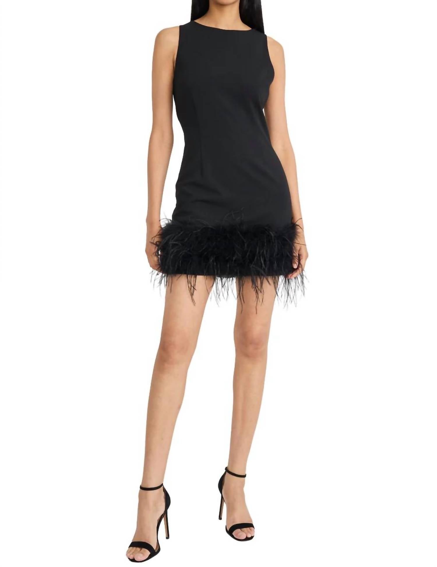 Donna Morgan - Phaedra Sleeveless Feather Mini Dress