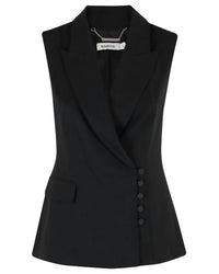 JONATHAN SIMKHAI Women's Valerie Blazer Vest in black - women's jacket