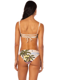 MAAJI Isla Vibes Gwen Classic Bralette Bikini Top in cherry red - women's swimwear - detail view